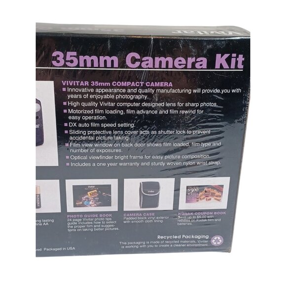 New Vintage 1992 Vivitar EZ 200 Point and Shoot 35mm Film Camera Set EZ200 - Picture 6 of 9